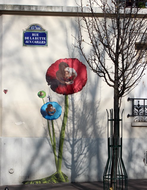 big ben street art- dancing flower 3- Paris 2015