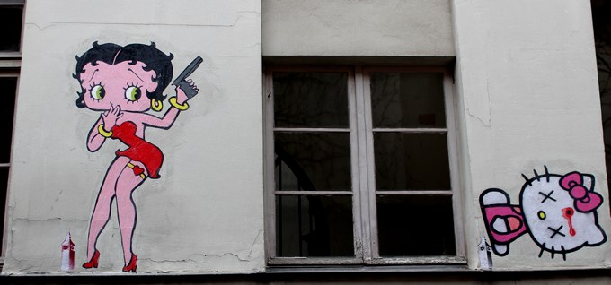 big ben street art-kill kitty 1- Paris 2015