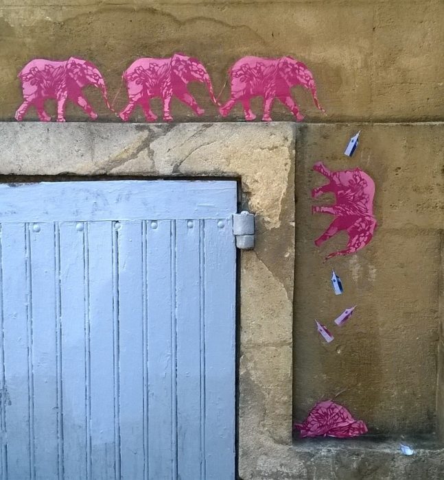 big ben street art - les elephants  bordeaux 2015